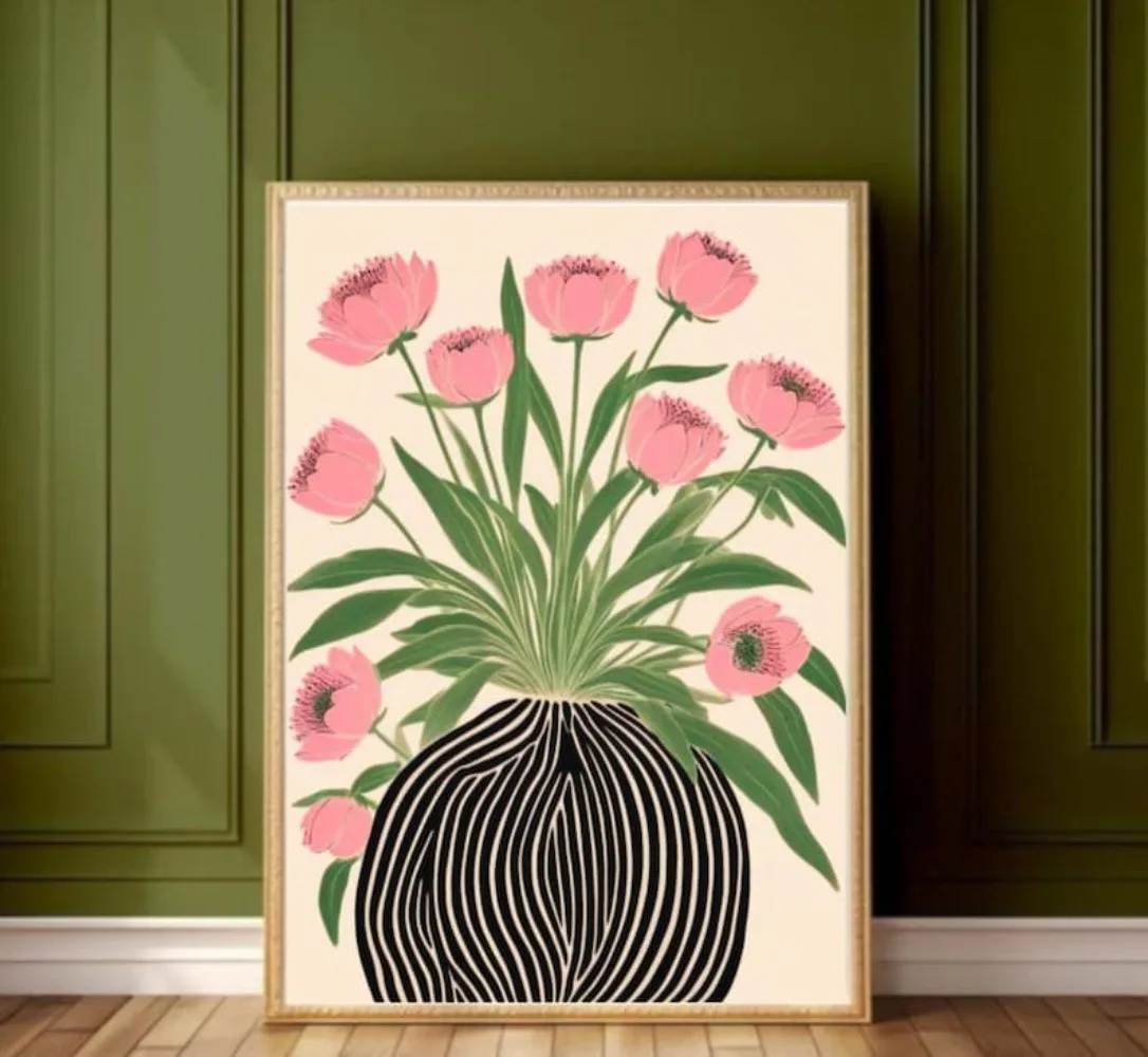 Florist Supply Vases - Ein rahmenloses Blumenposter, Matisse-Wandkunst, Pastelldruck, Blumengemälde