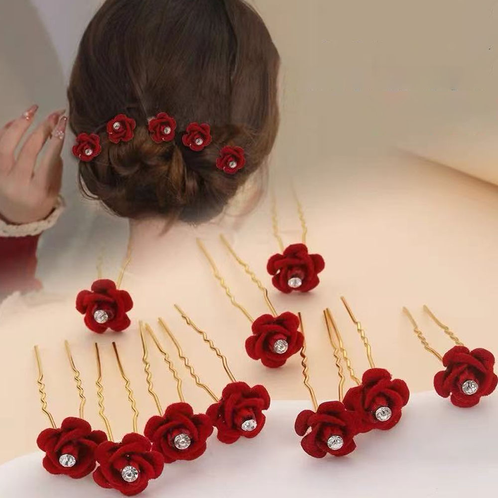 Supply Florist - 10 Stücke Rose Haarschmuck Hochzeit Braut
