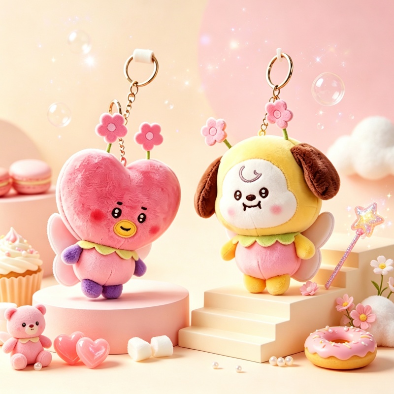Supply Florist - BT21 Cherry Blossom Flower Serie Plüschpuppen-Schlüsselanhänger,
