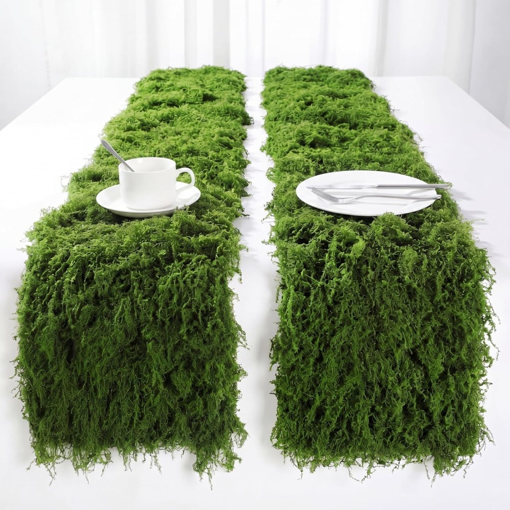 Preserved Moss Sheet - Künstliche Moosmatte 30x180cm, Kunstgras-Tischläufer, Grüne Moos-Dekoration,