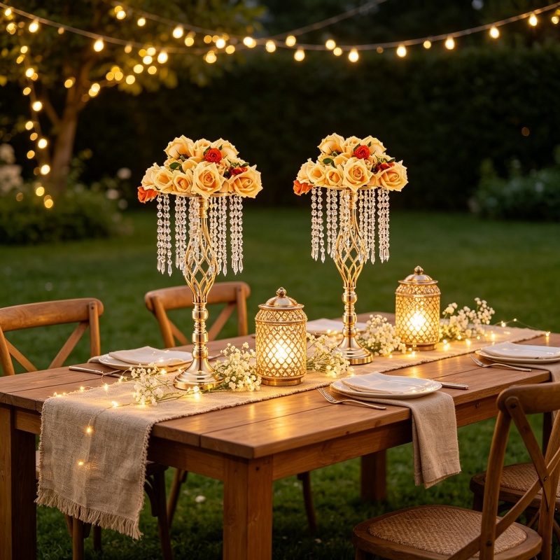 Eleganter Hoher Goldener Krist – Florist Supply Vases Bewertung und Preis