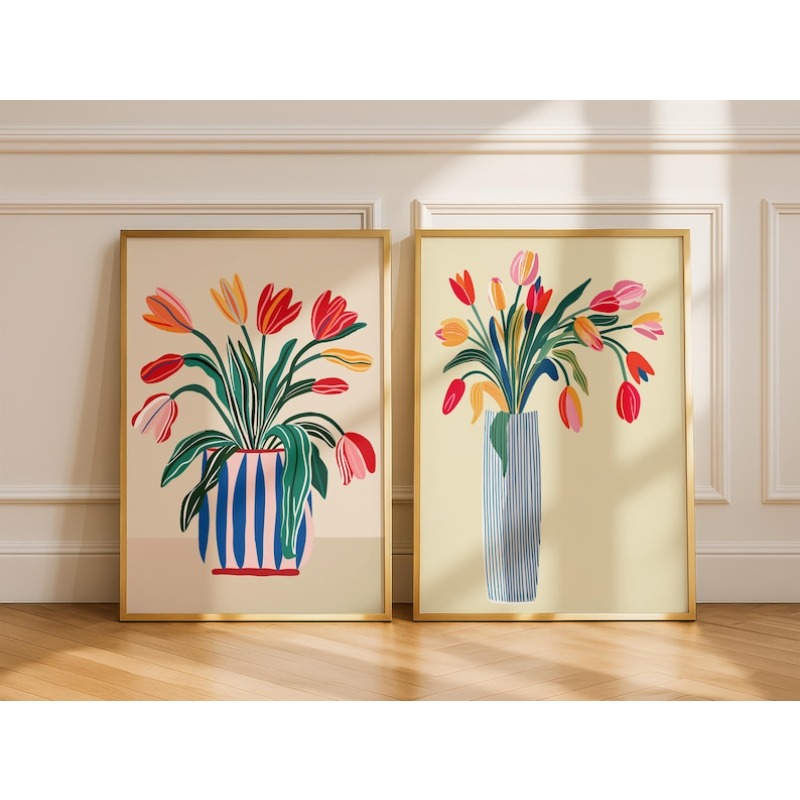 2 Stück Tulpenblumen-Leinwand- – Florist Supply Vases Bewertung und Preis